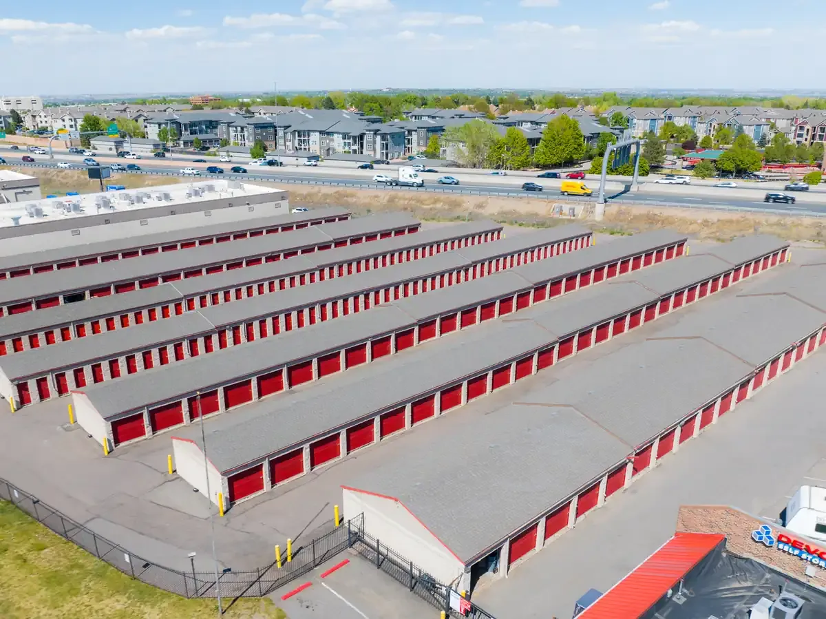 Exterior Drive Up Units Drone Image
